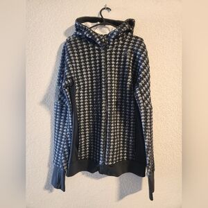 Adidas Running Women’s full zip houndstooth hoodie size small